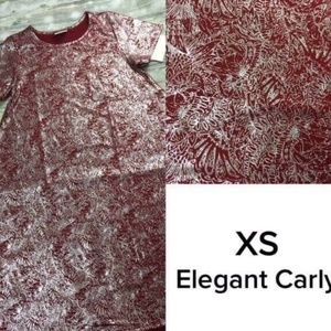 XS Elegant Carly Red Maroon Metallic Paisley